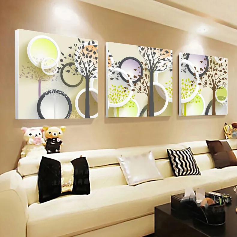 客廳無框畫壁畫軟裝推荐