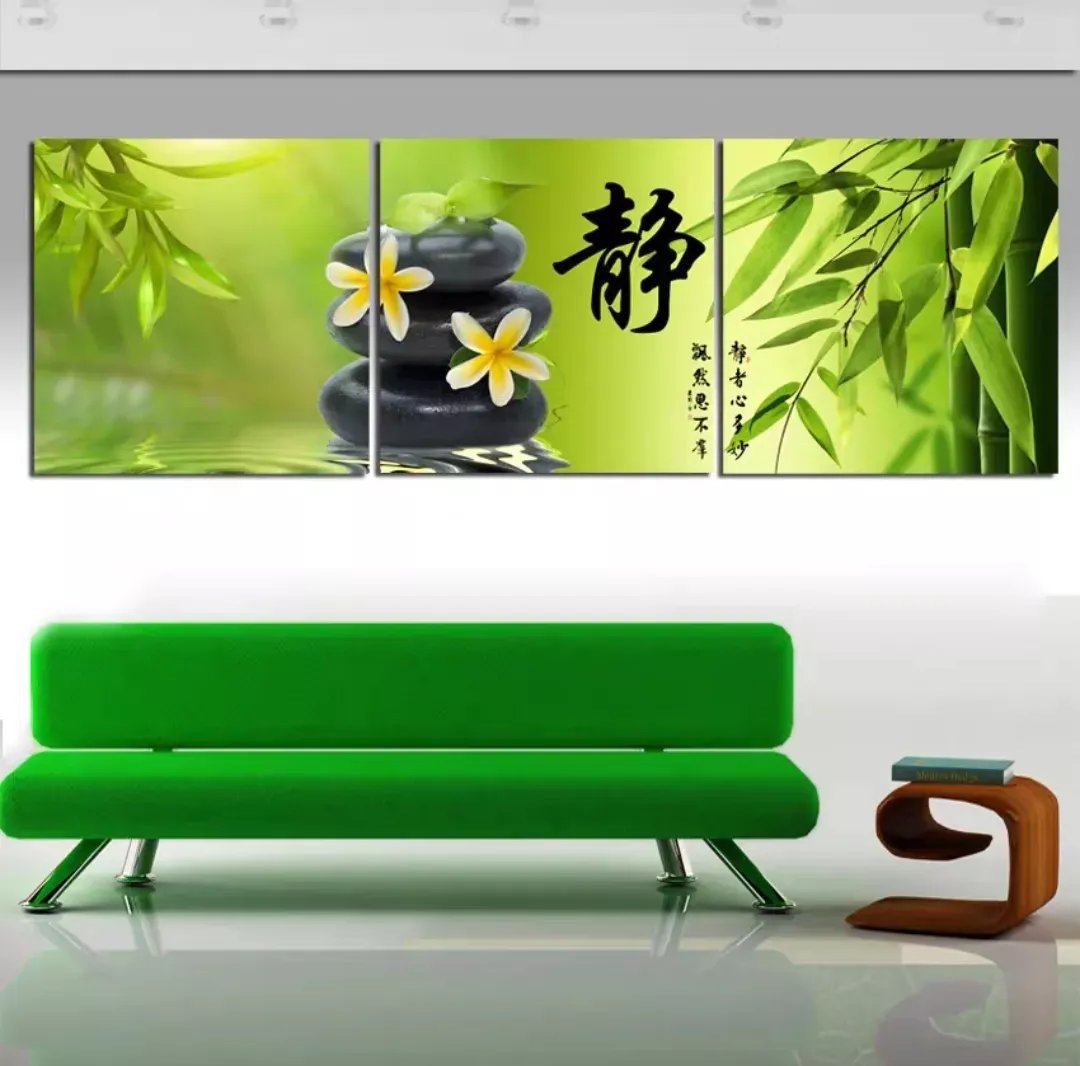 無框掛畫 | 現代壁畫三件組 | 石來運轉03