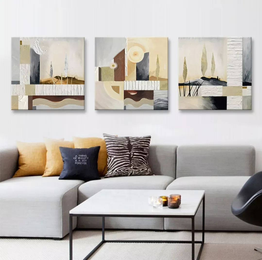 無框掛畫 | 現代壁畫三件組 | 印象調