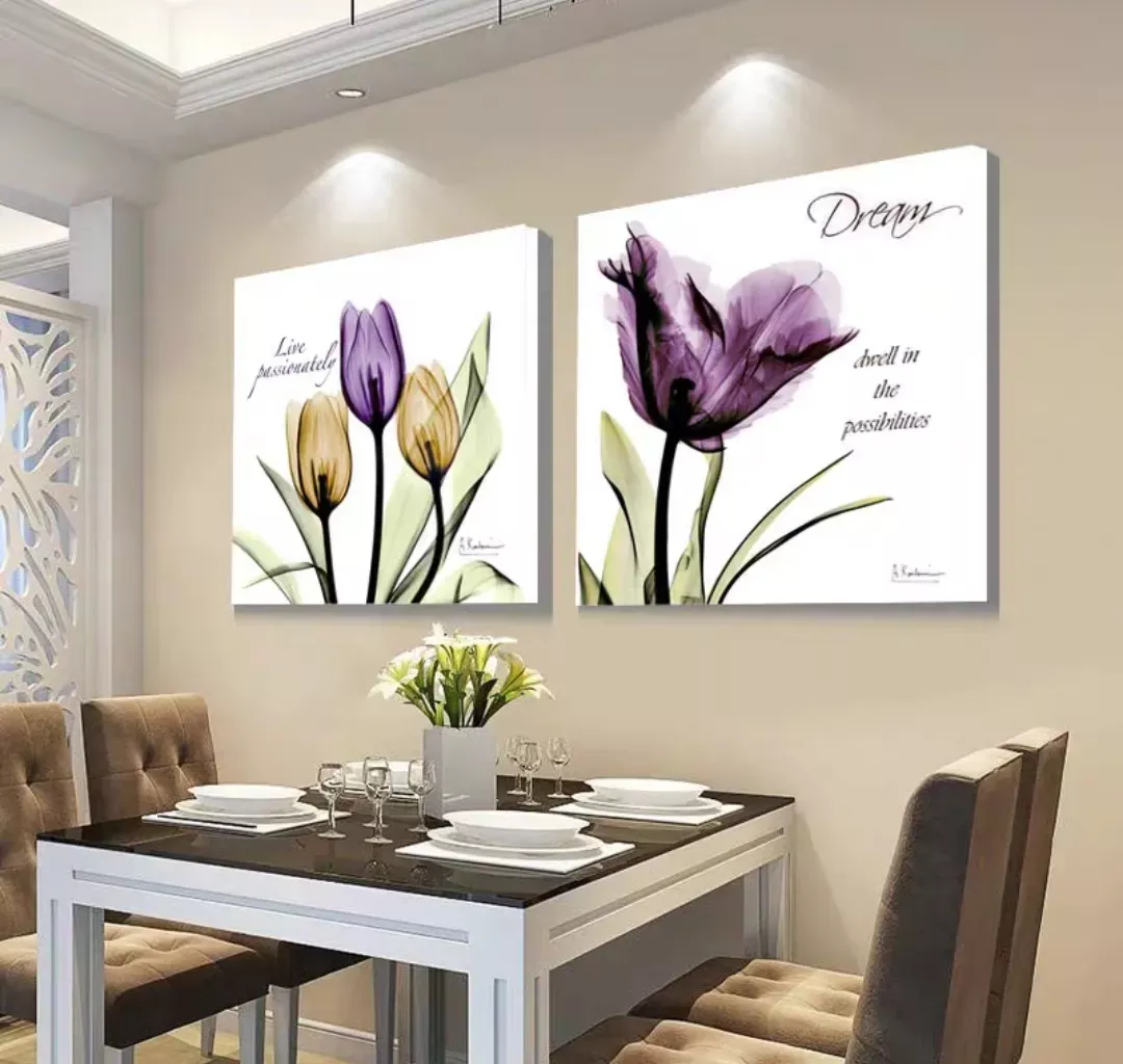 無框掛畫 | 現代壁畫二件組 | 紫色浪漫