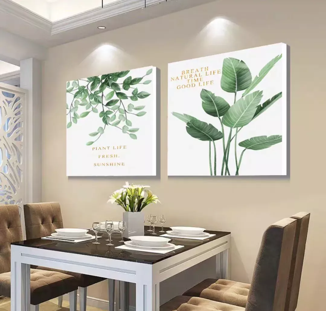 無框掛畫 | 現代壁畫二件組 | 綠意