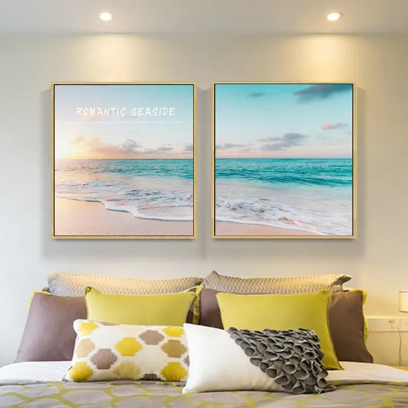 無框掛畫 | 現代壁畫二件組 | 夕陽餘暉