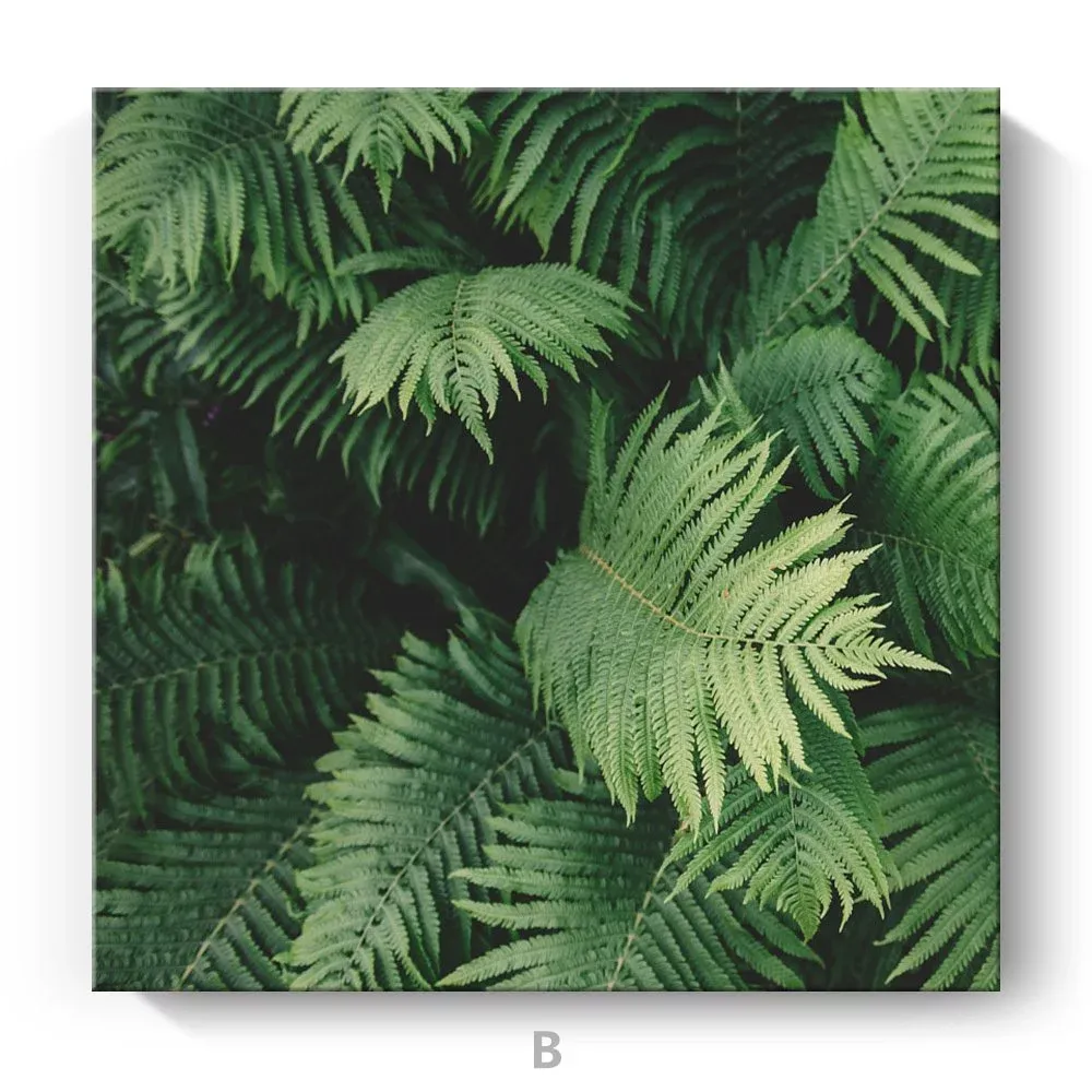 無框掛畫 | 現代壁畫單件組 | 綠葉花卉藝術 Plants art