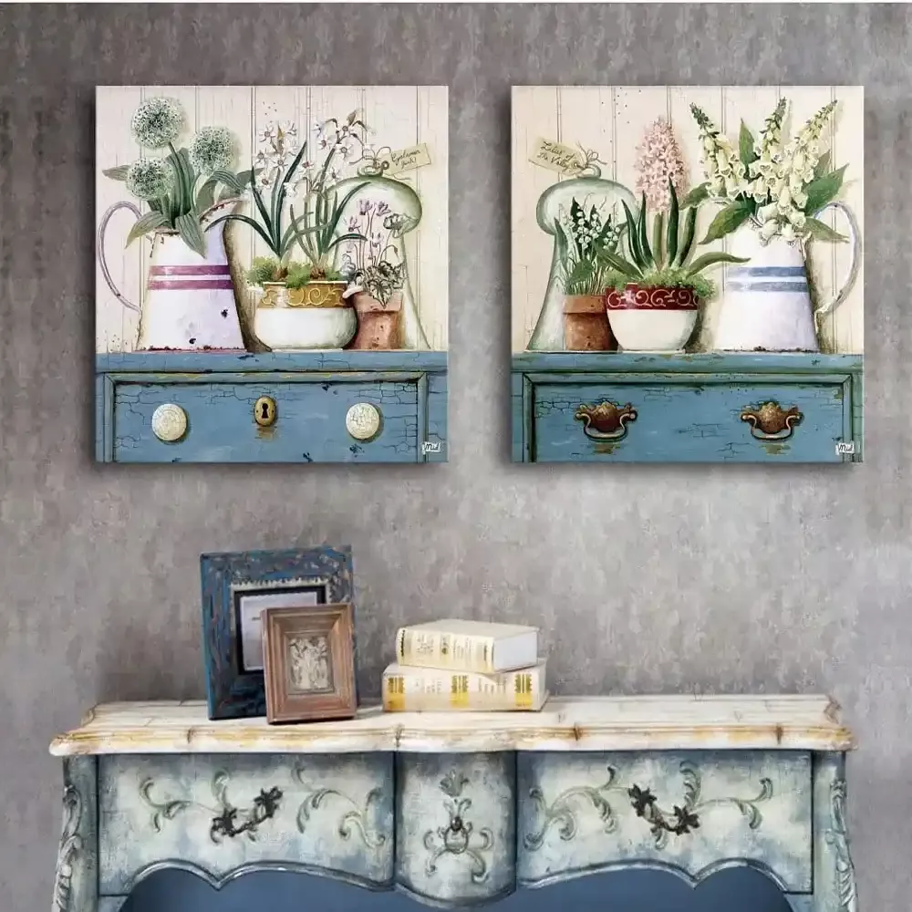 無框掛畫 | 現代壁畫單件組 | 花卉藝術 Plants art