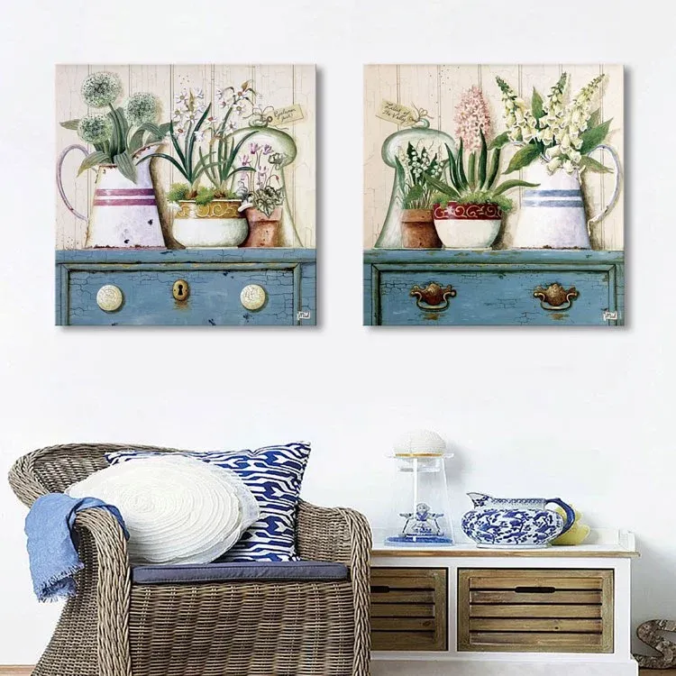 無框掛畫 | 現代壁畫單件組 | 花卉藝術 Plants art