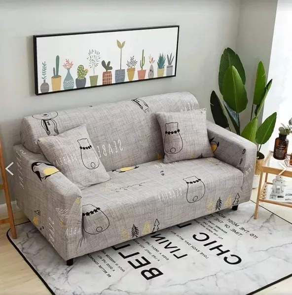 彈性沙發套-磨毛 Flexible Slipcover 企鵝與熊