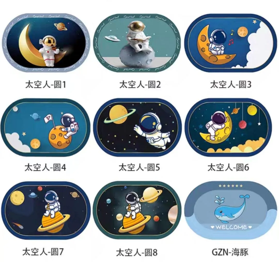 珪藻土吸水門墊-太空人