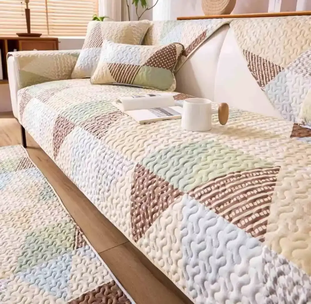 棉質沙發墊-雲霄綠