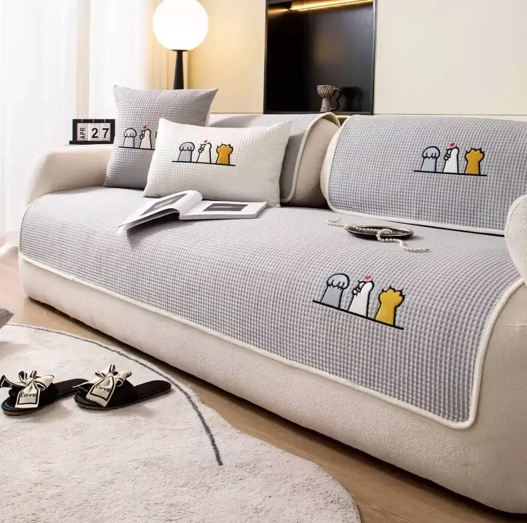 涼感沙發墊-小貓灰