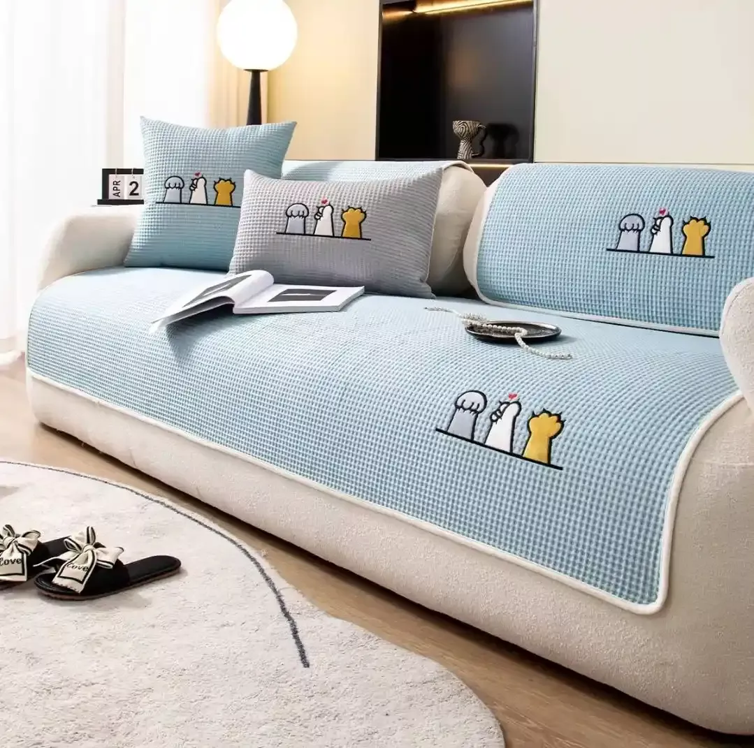 涼感沙發墊-小貓藍