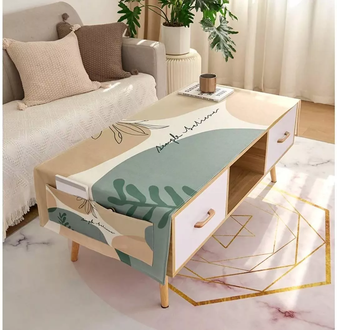 棉麻桌布桌墊-側收納袋