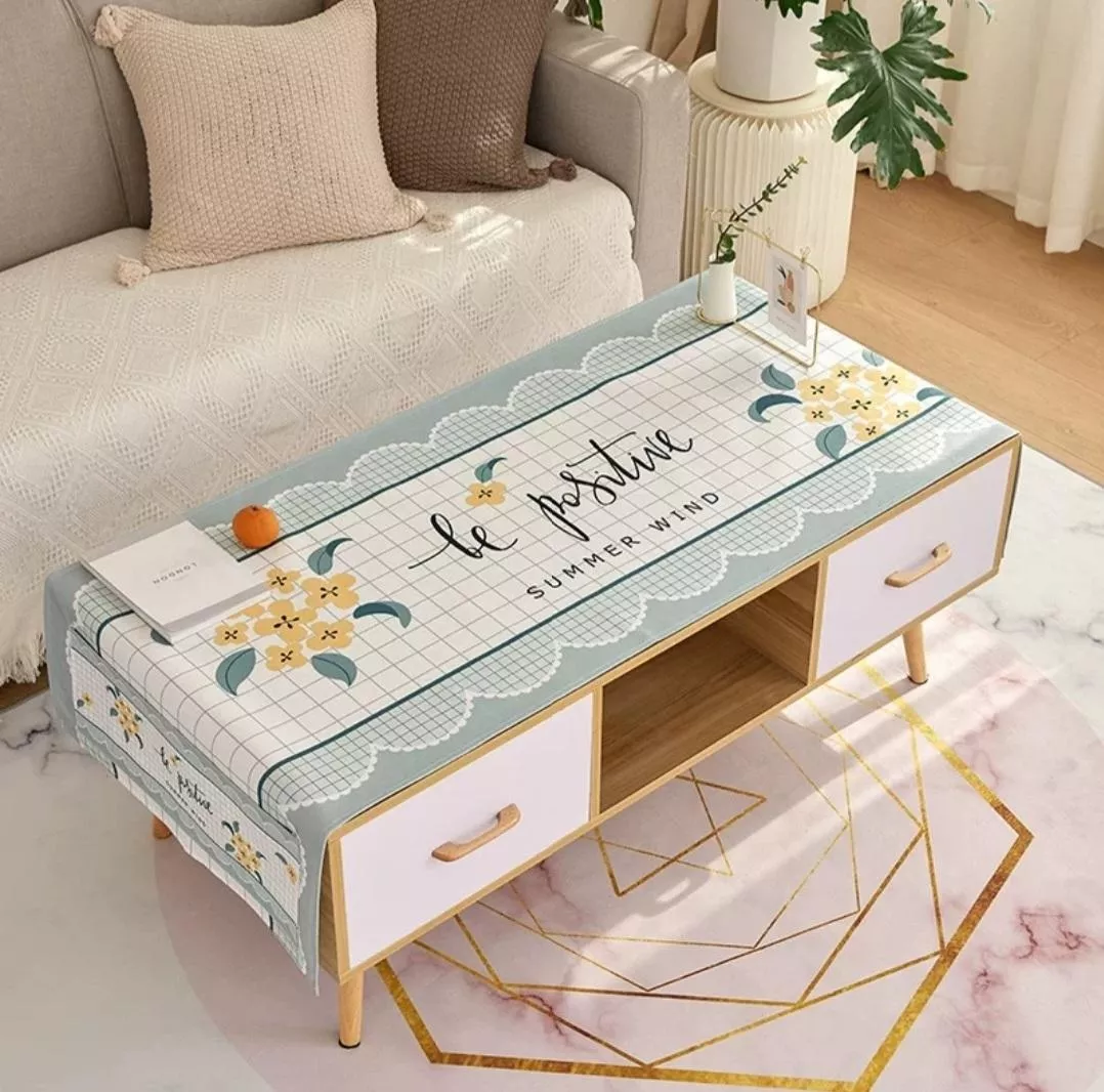 棉麻桌布桌墊-側收納袋