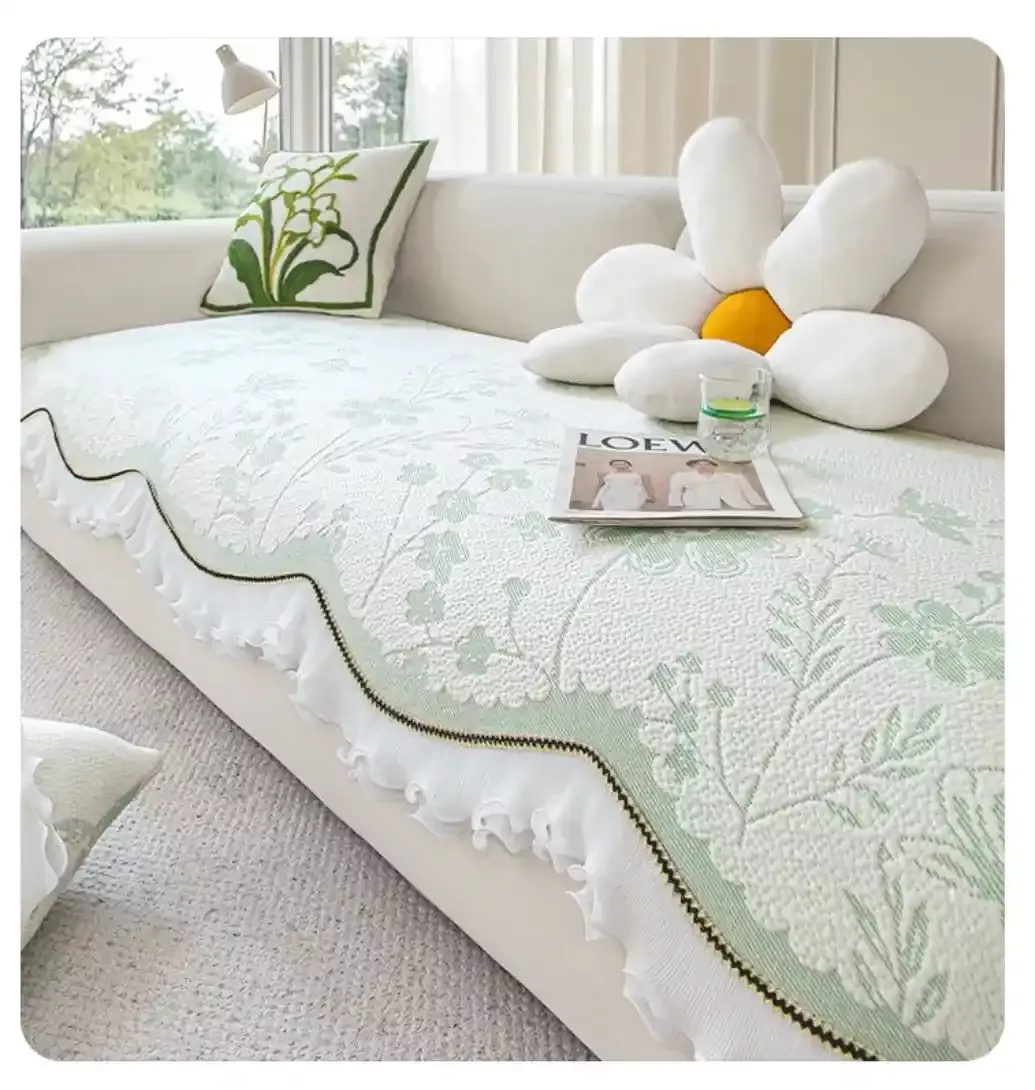 涼感沙發墊-薄荷綠-裙襬款（最長110x260cm