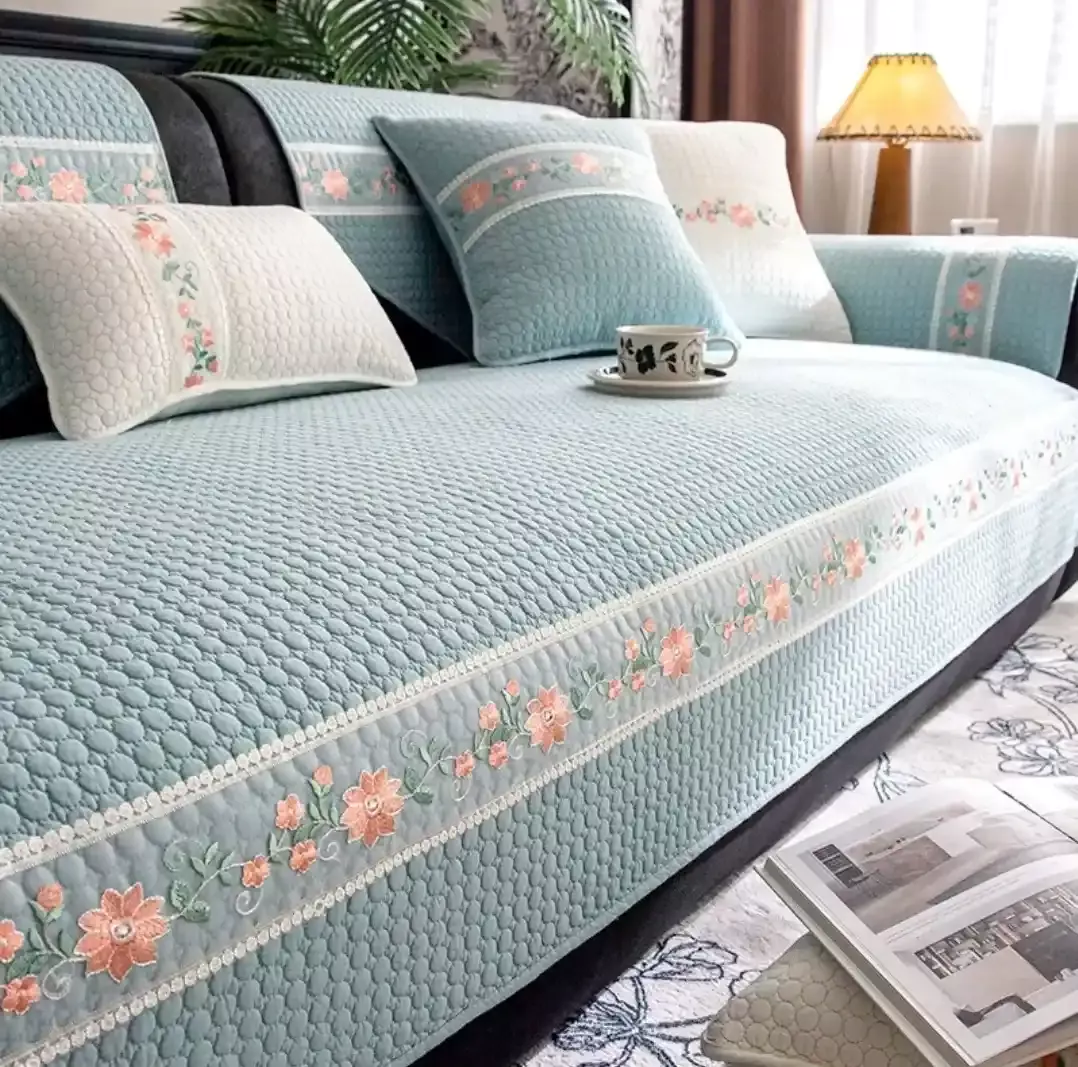 棉質沙發墊-韓系藍