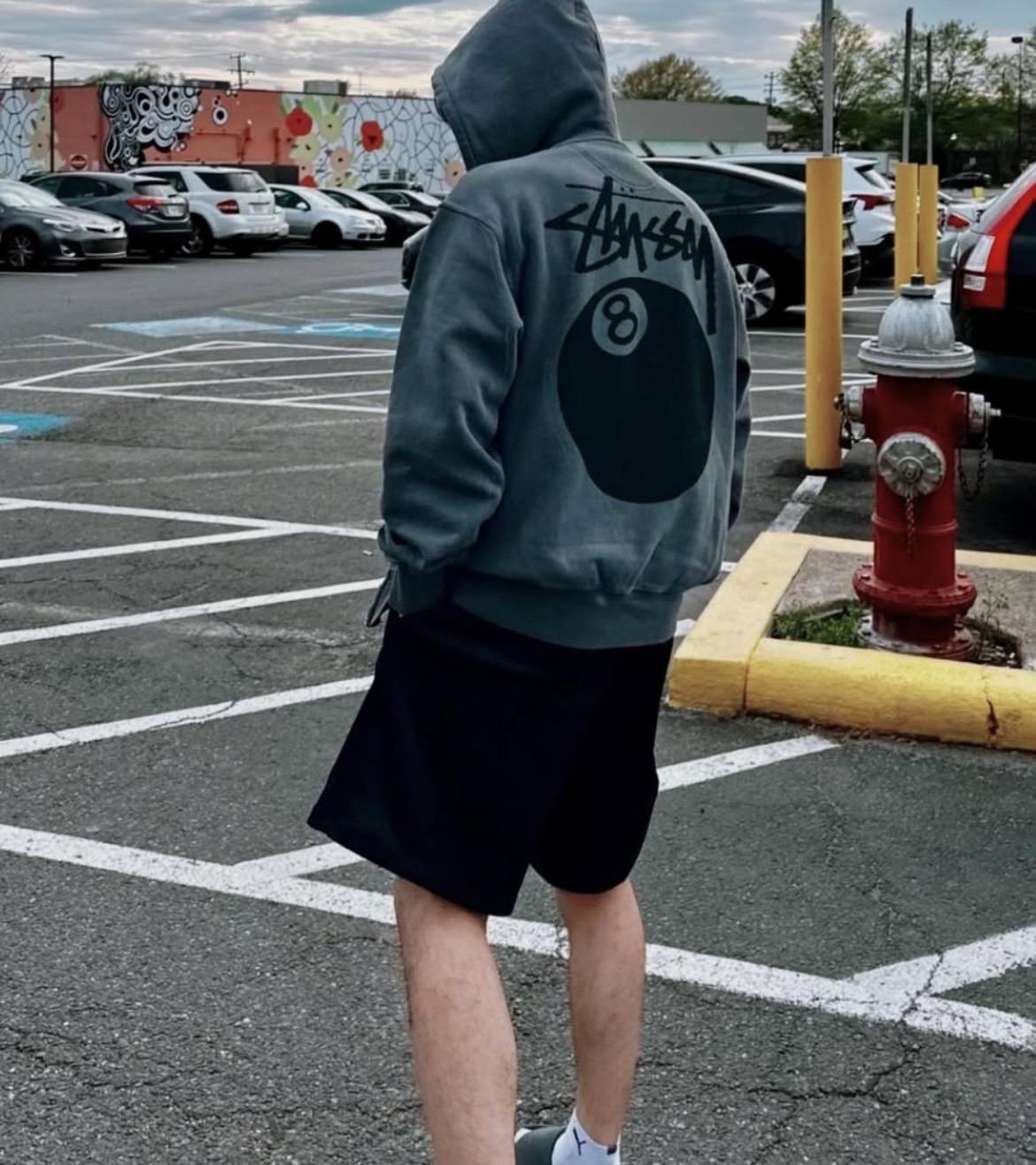 Stussy 8 Ball Zip Up Hoodie Pigment Dyed 水洗黑連帽外套|