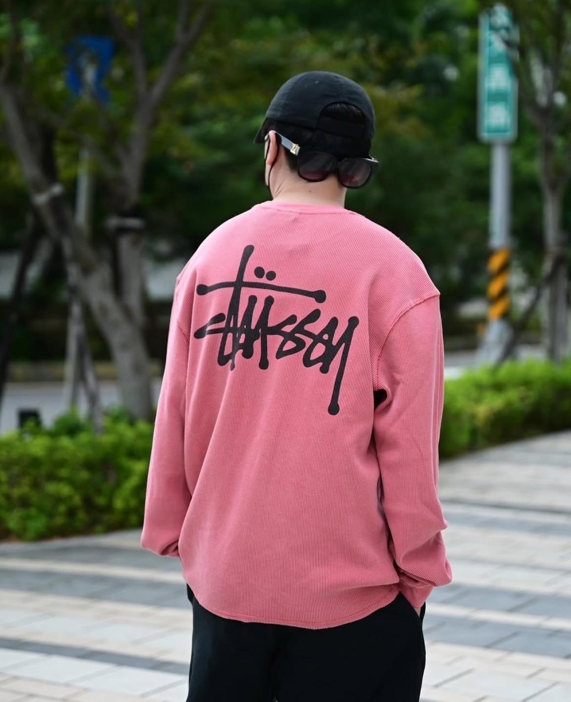Stussy 水洗做舊 Basic Stock LS Thermal 華夫格長TEE