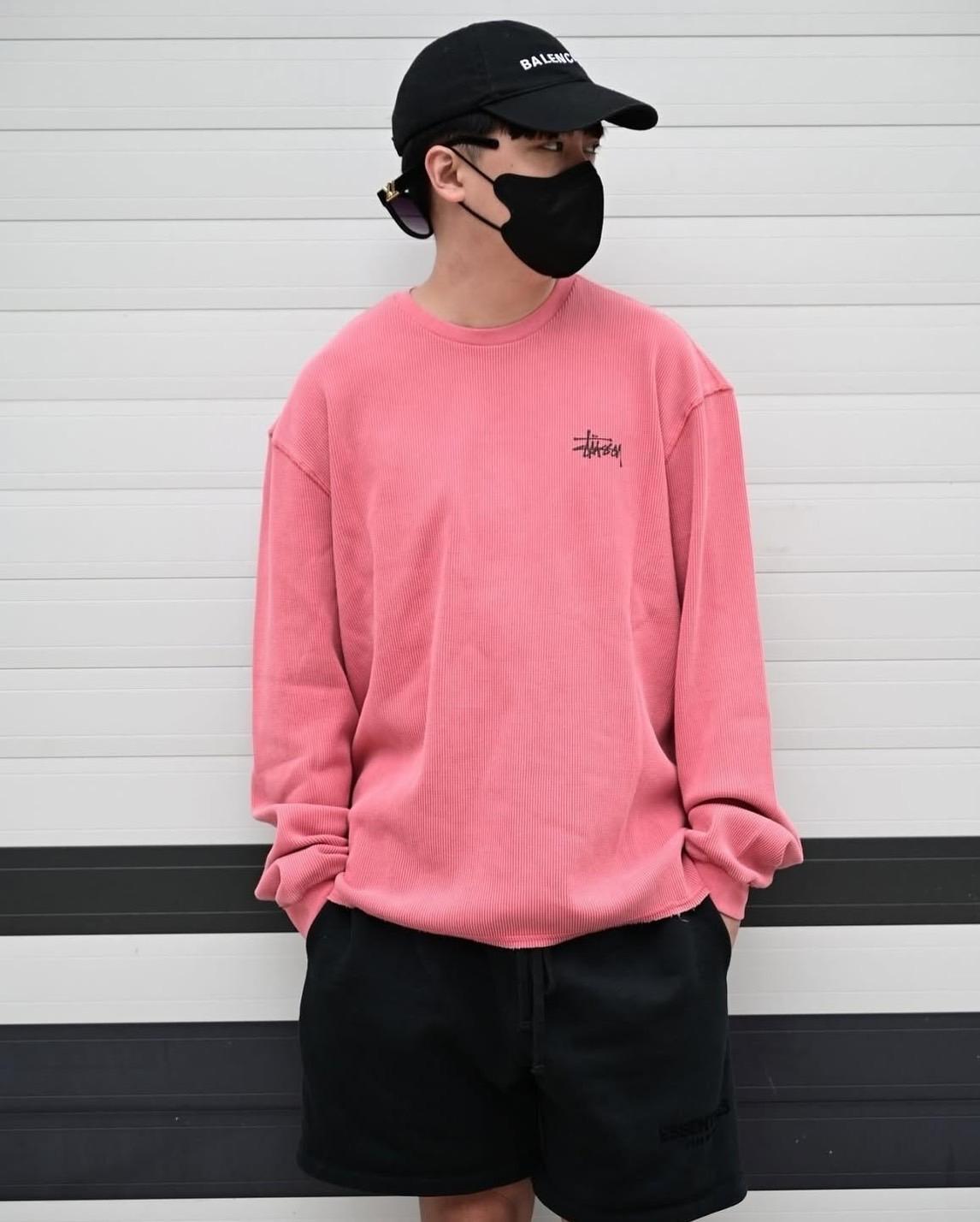 Stussy 水洗做舊 Basic Stock LS Thermal 華夫格長TEE