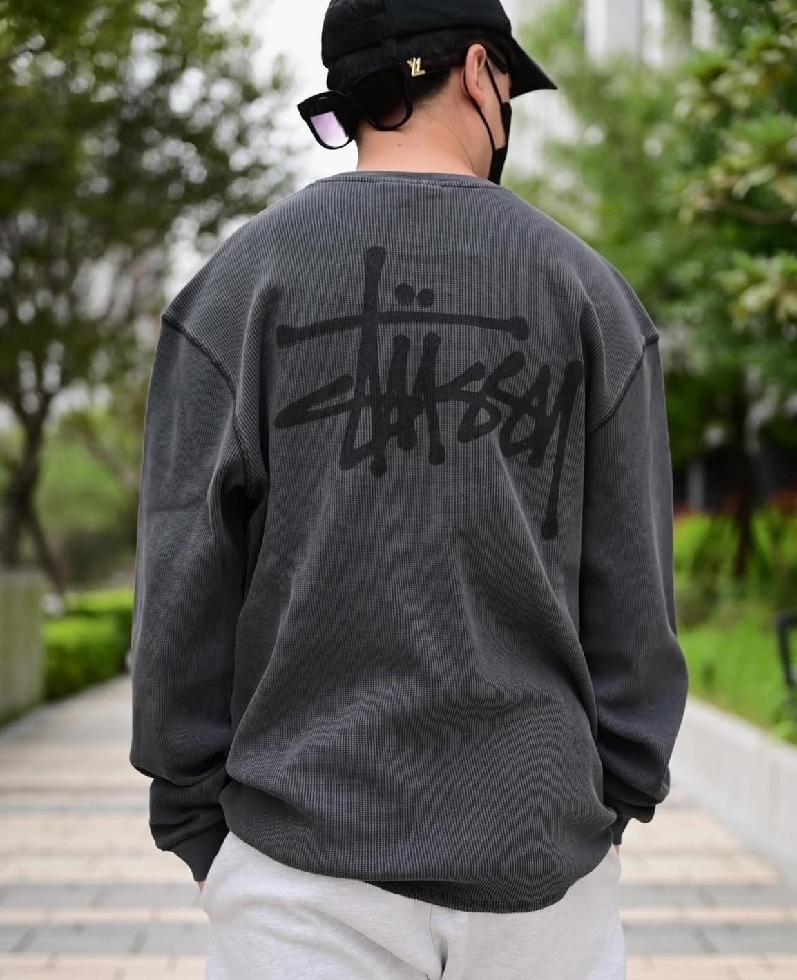 Stussy 水洗做舊 Basic Stock LS Thermal 華夫格長TEE