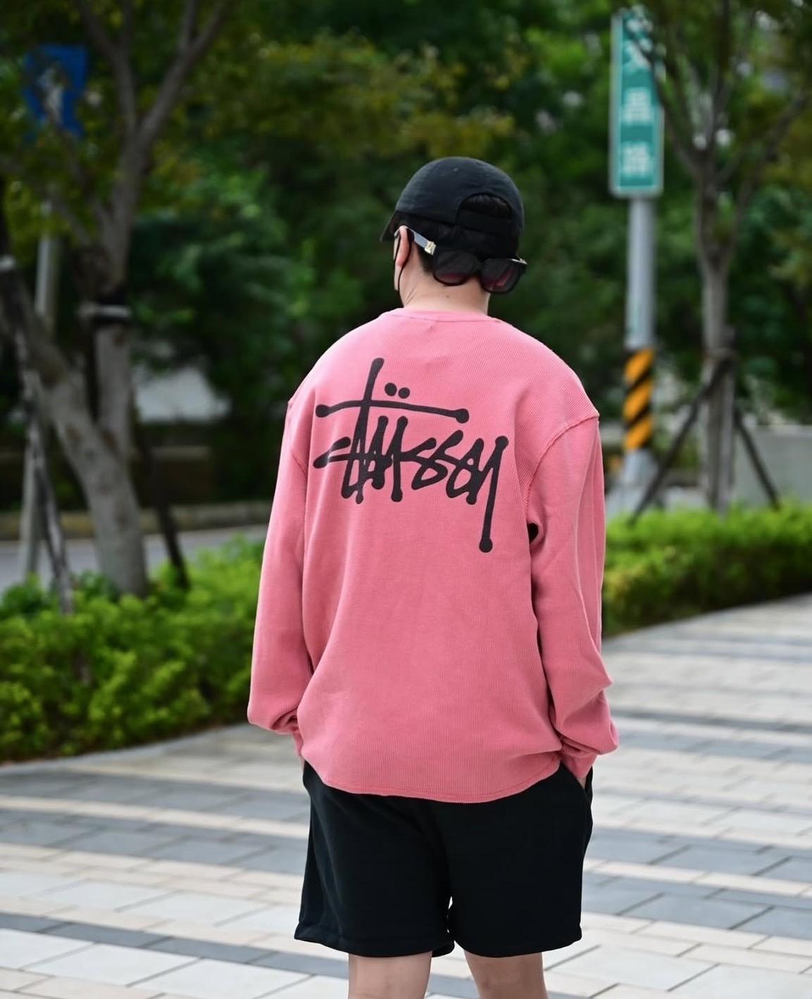 Stussy 水洗做舊 Basic Stock LS Thermal 華夫格長TEE