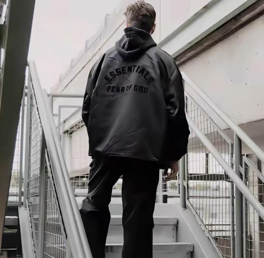 Fear Of God Essentials 23FW Black Coach Jacket 教練夾克外套