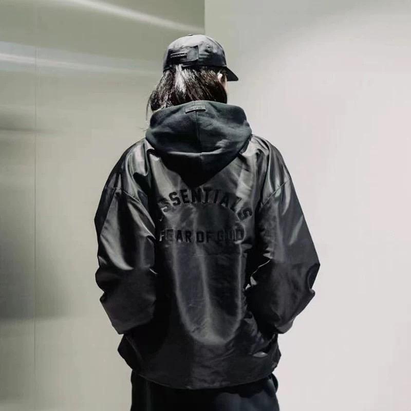 Fear Of God Essentials 23FW Black Coach Jacket 教練夾克外套