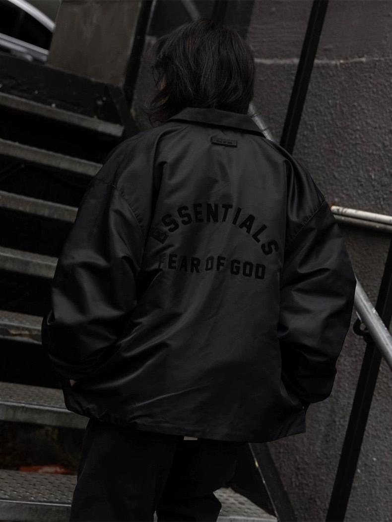 Fear Of God Essentials 23FW Black Coach Jacket 教練夾克外套