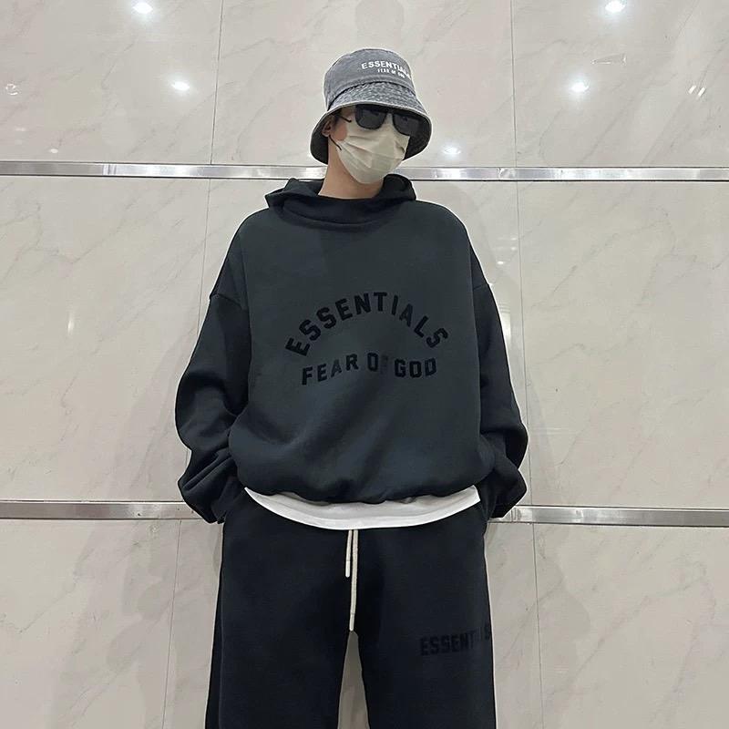 Fear Of God Essentials 23ss Hoodie Jet Black 圓弧字體帽TEE
