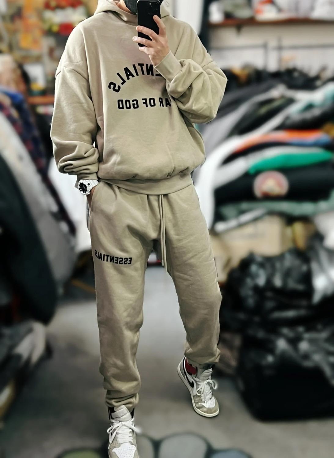 Fear Of God Essentials 23ss Hoodie Jet Black 圓弧字體帽TEE