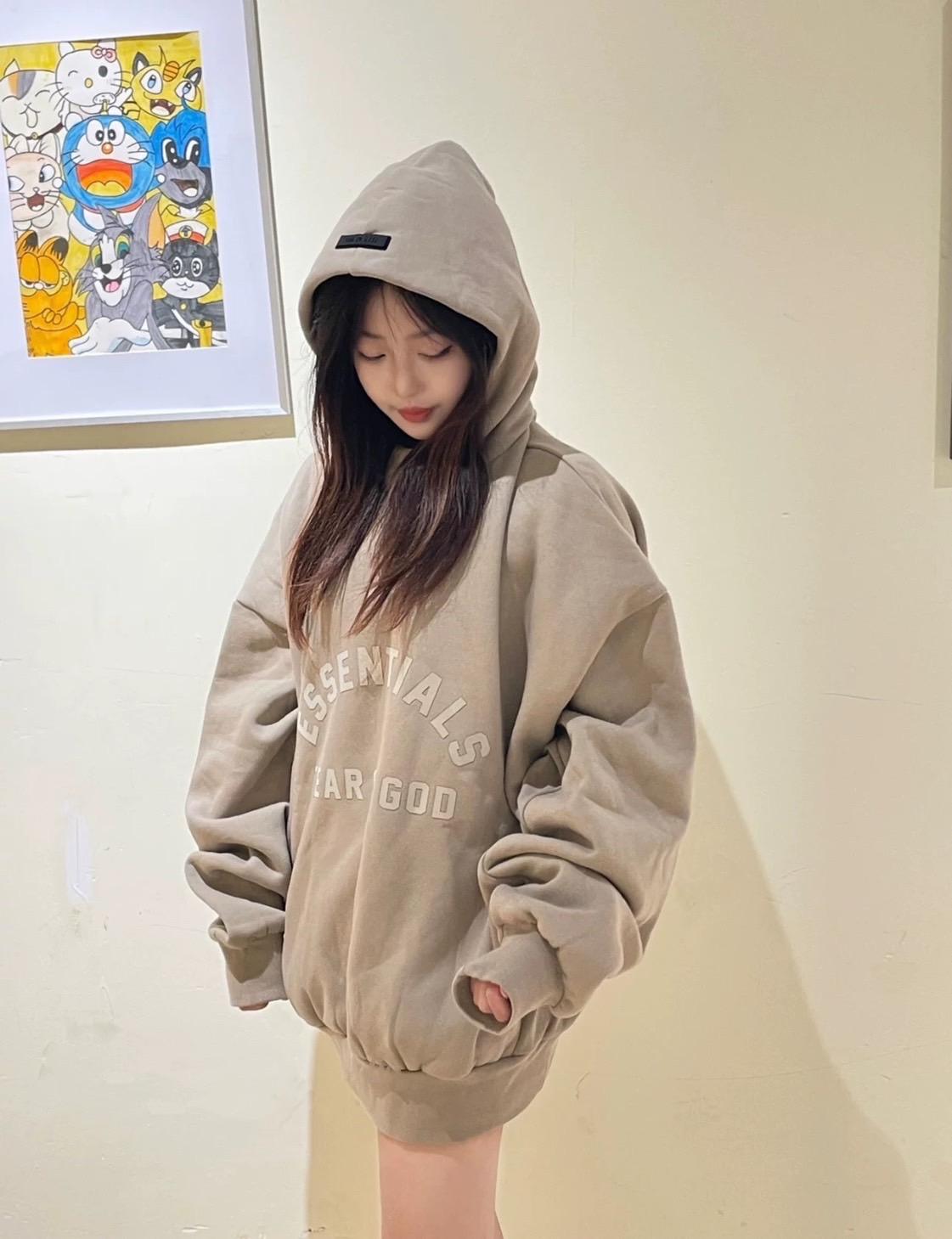 Fear Of God Essentials 23ss Hoodie Jet Black 圓弧字體帽TEE