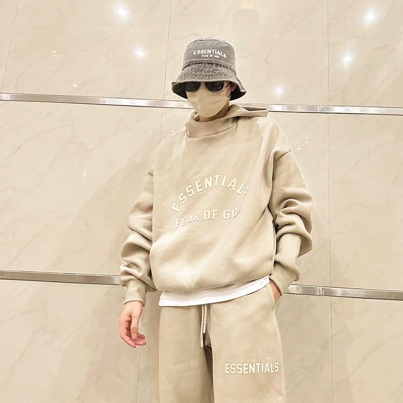 Fear Of God Essentials 23ss Hoodie Jet Black 圓弧字體帽TEE