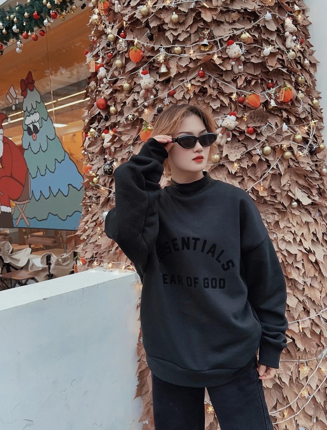 Fear Of God Essentials 23SS Hoodie Jet Black 圓弧字體大學TEE