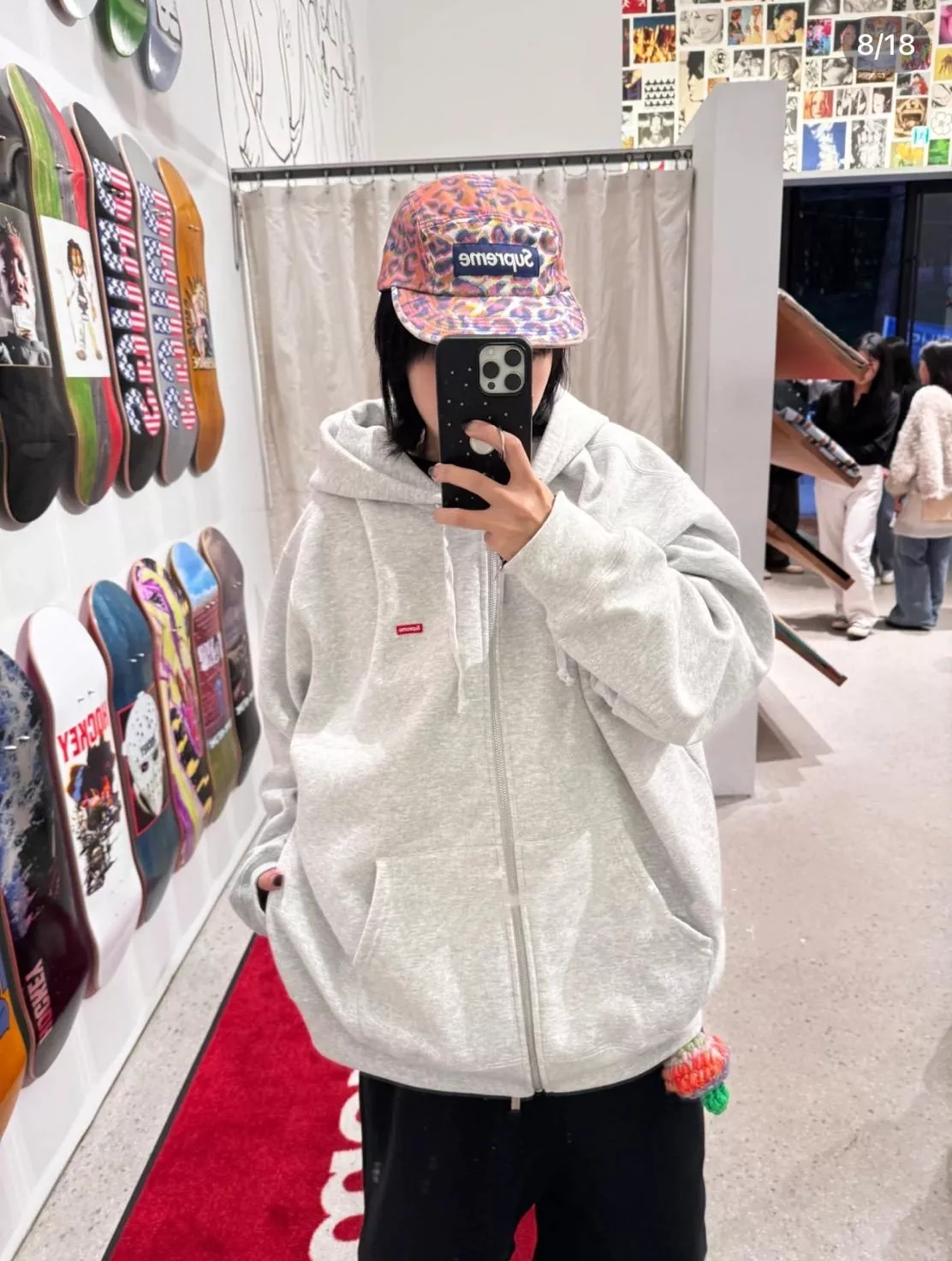 Supreme FW24 WEEK1 Small Box Zip UpHooded Sweatshirt 小刺繡連帽外套