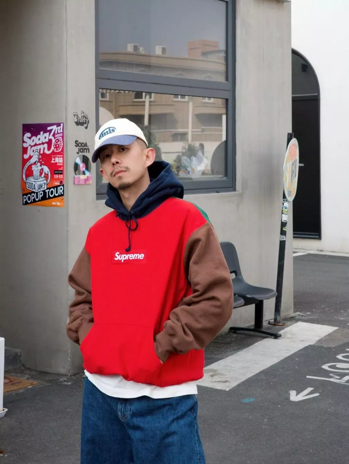 Supreme 24FW Box Logo Hooded Sweatshirt 拼接帽TEE