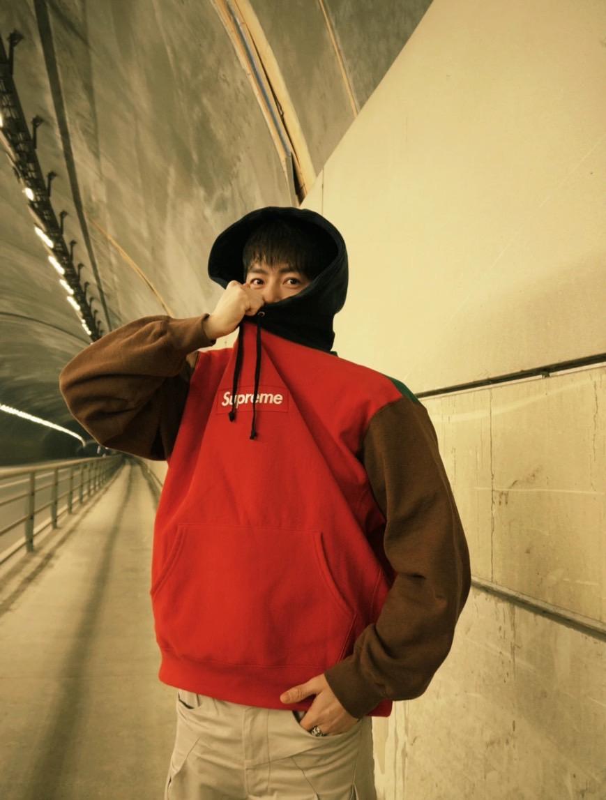 Supreme 24FW Box Logo Hooded Sweatshirt 拼接帽TEE