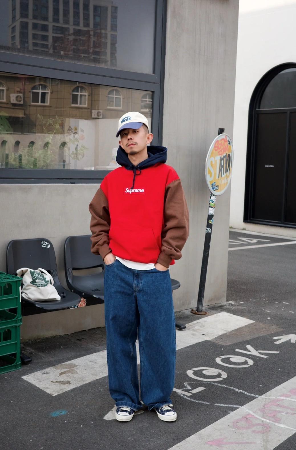 Supreme 24FW Box Logo Hooded Sweatshirt 拼接帽TEE