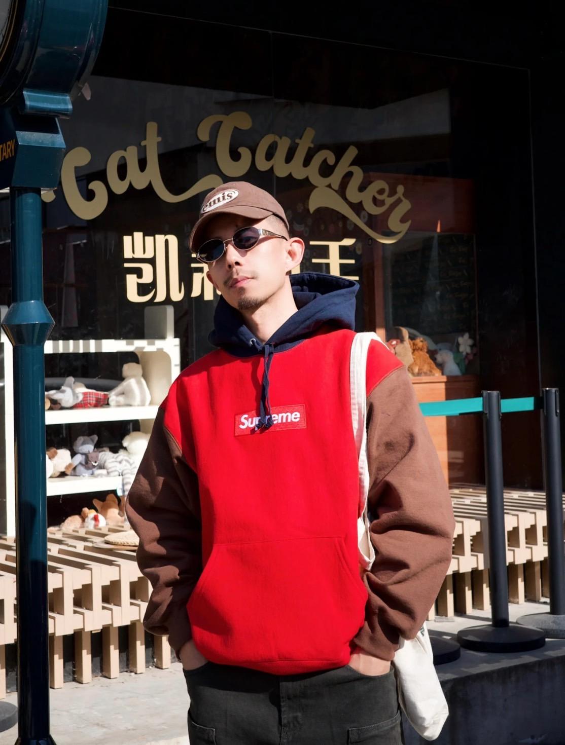 Supreme 24FW Box Logo Hooded Sweatshirt 拼接帽TEE