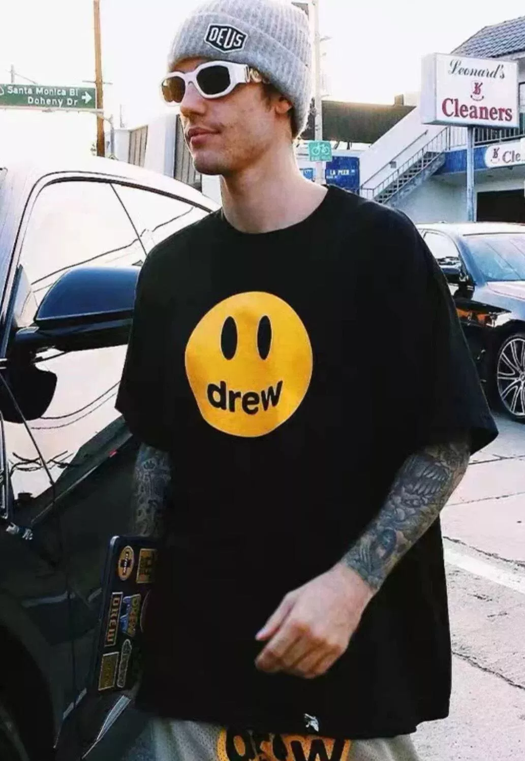 Drew House 小賈斯丁Burgundy Mascot ss Tee 笑臉短TEE