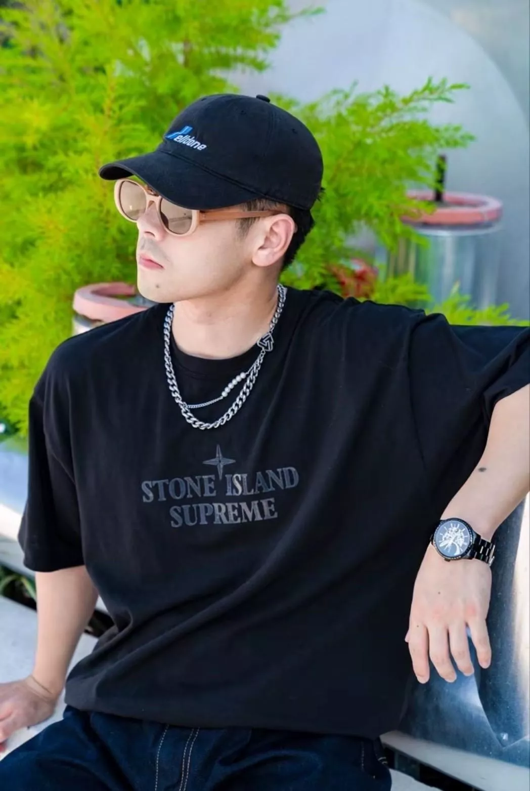 Supreme x Stonelsland 22ss 聯名短TEE