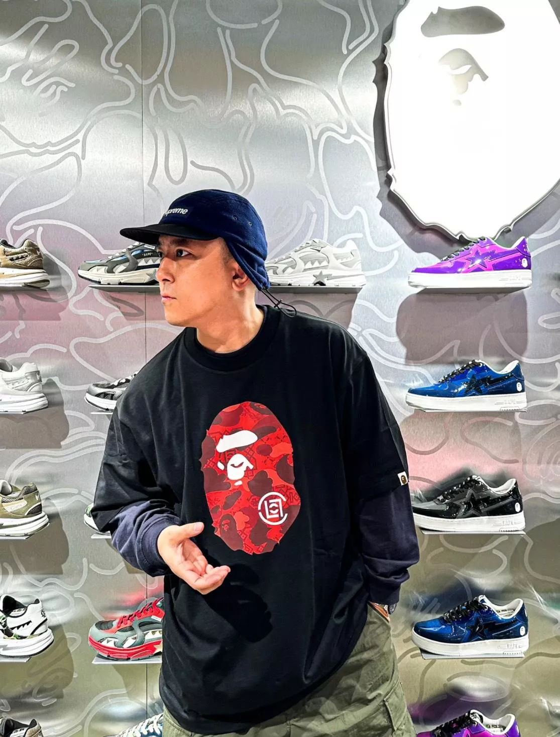 BAPE x CLOT 25SS CAMO BIG APE HEAD RELAXED聯名短TEE