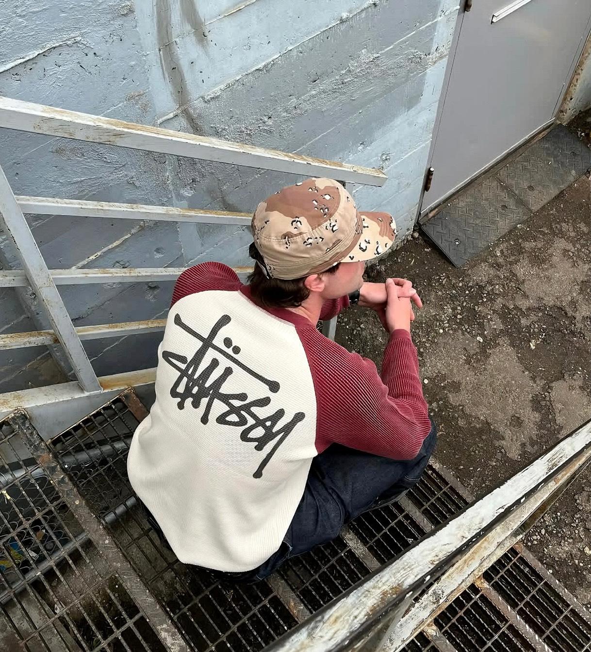 Stussy SS25 BASIC STÜSSY THERMAL 2 TONE 華夫格拼接長TEE |