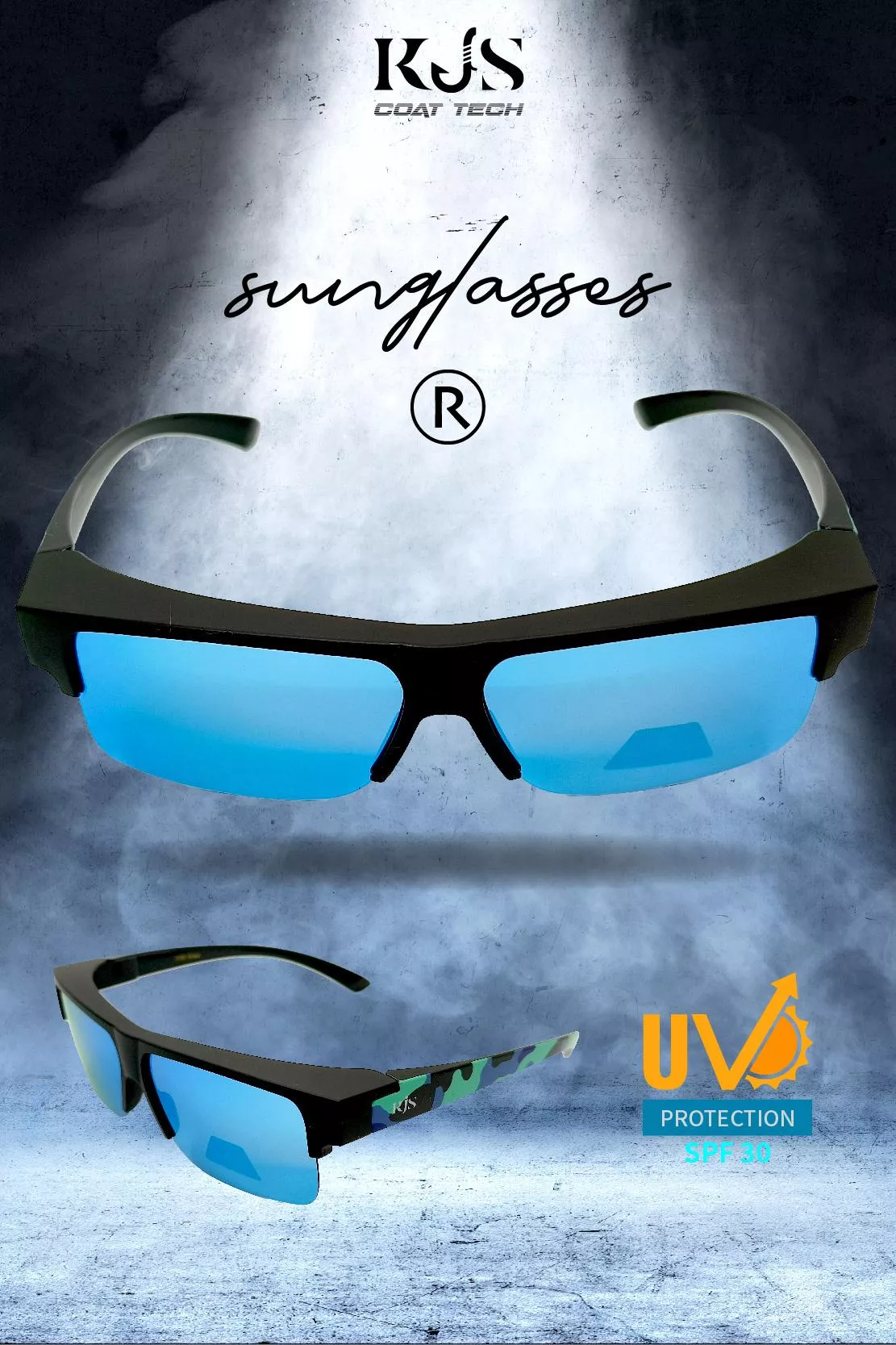 KJS04迷彩煥藍墨鏡『可配戴眼鏡』