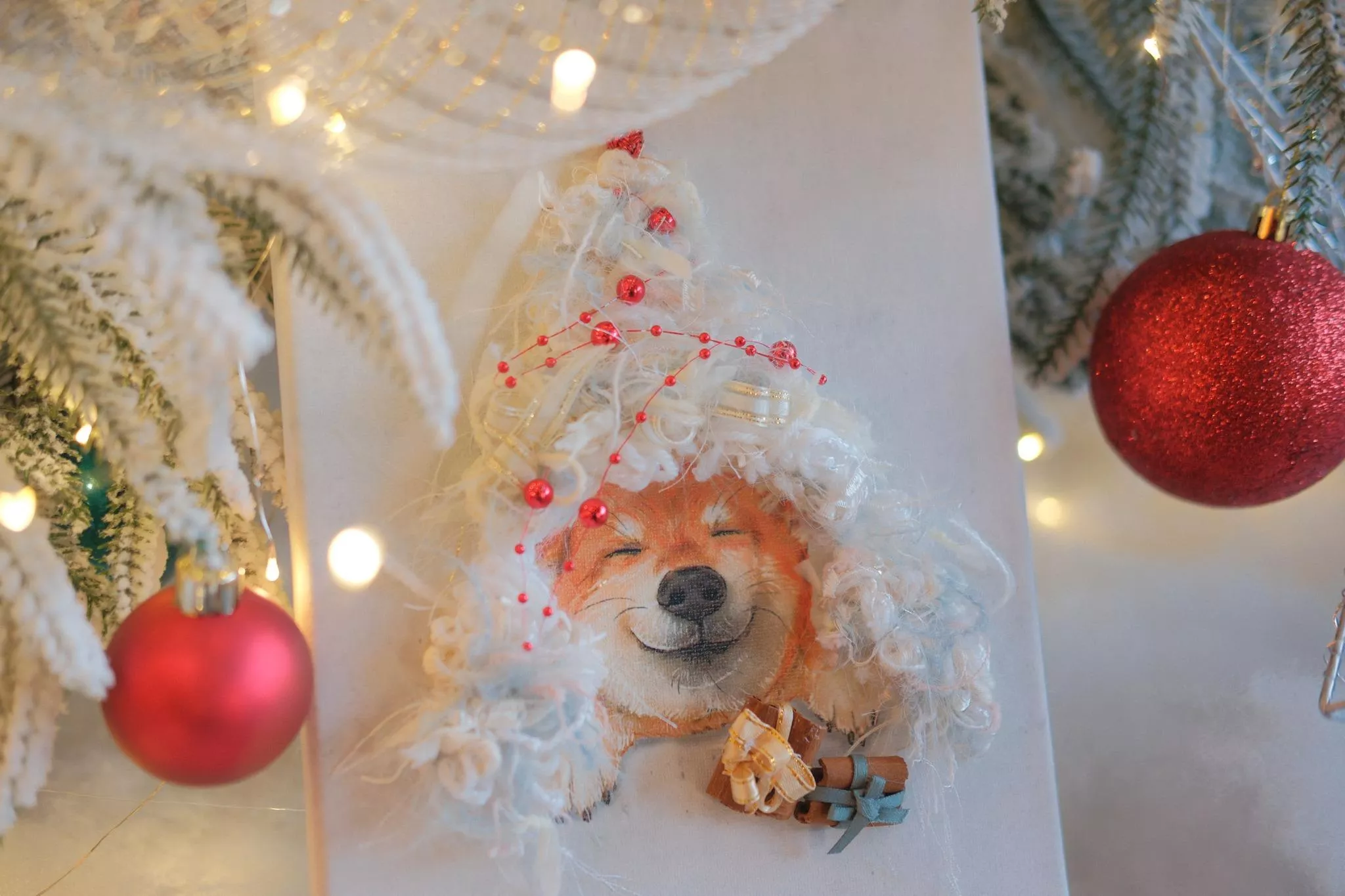 寵物編織畫/頑皮柴柴/聖誕