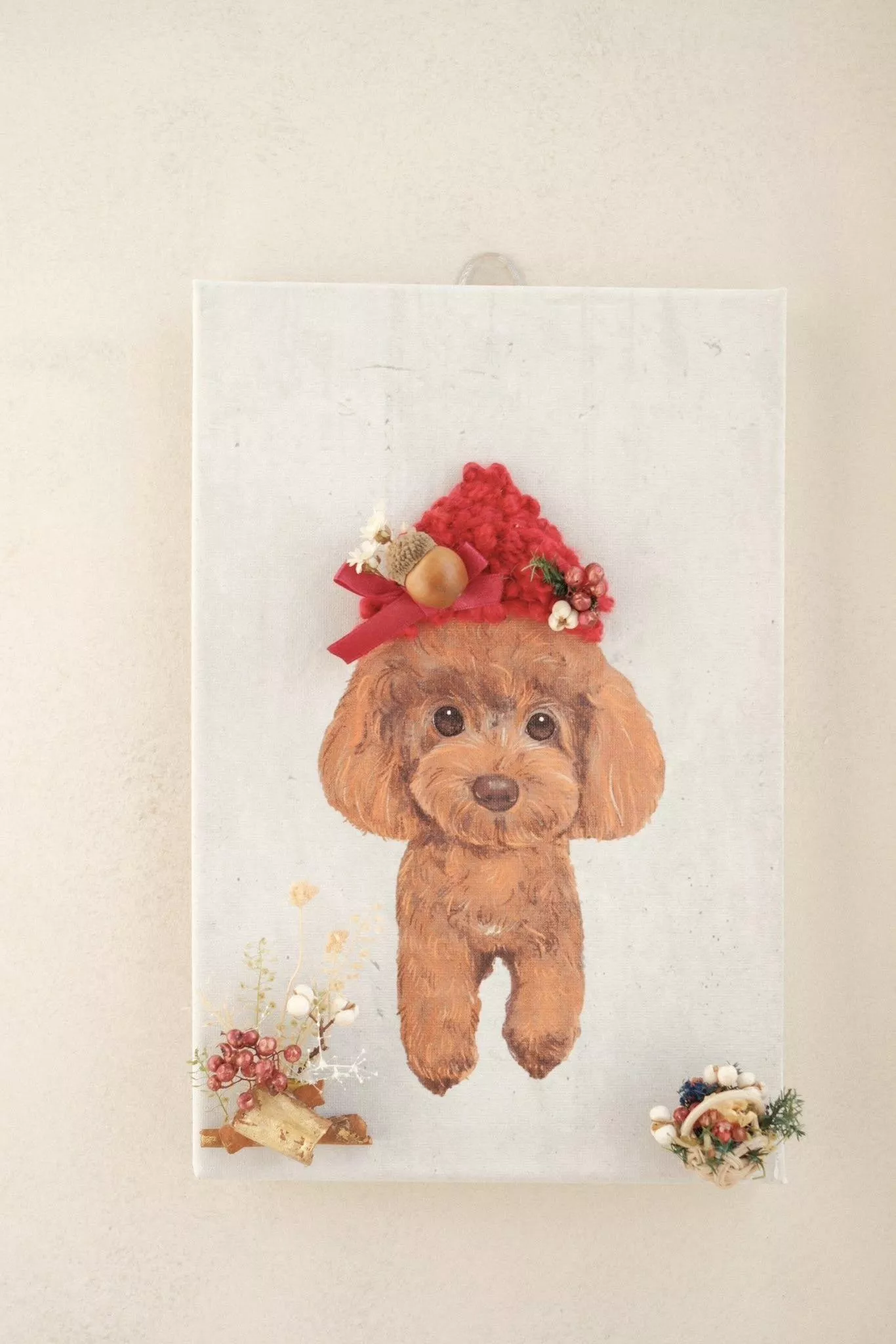 寵物編織畫/小紅帽貴賓犬