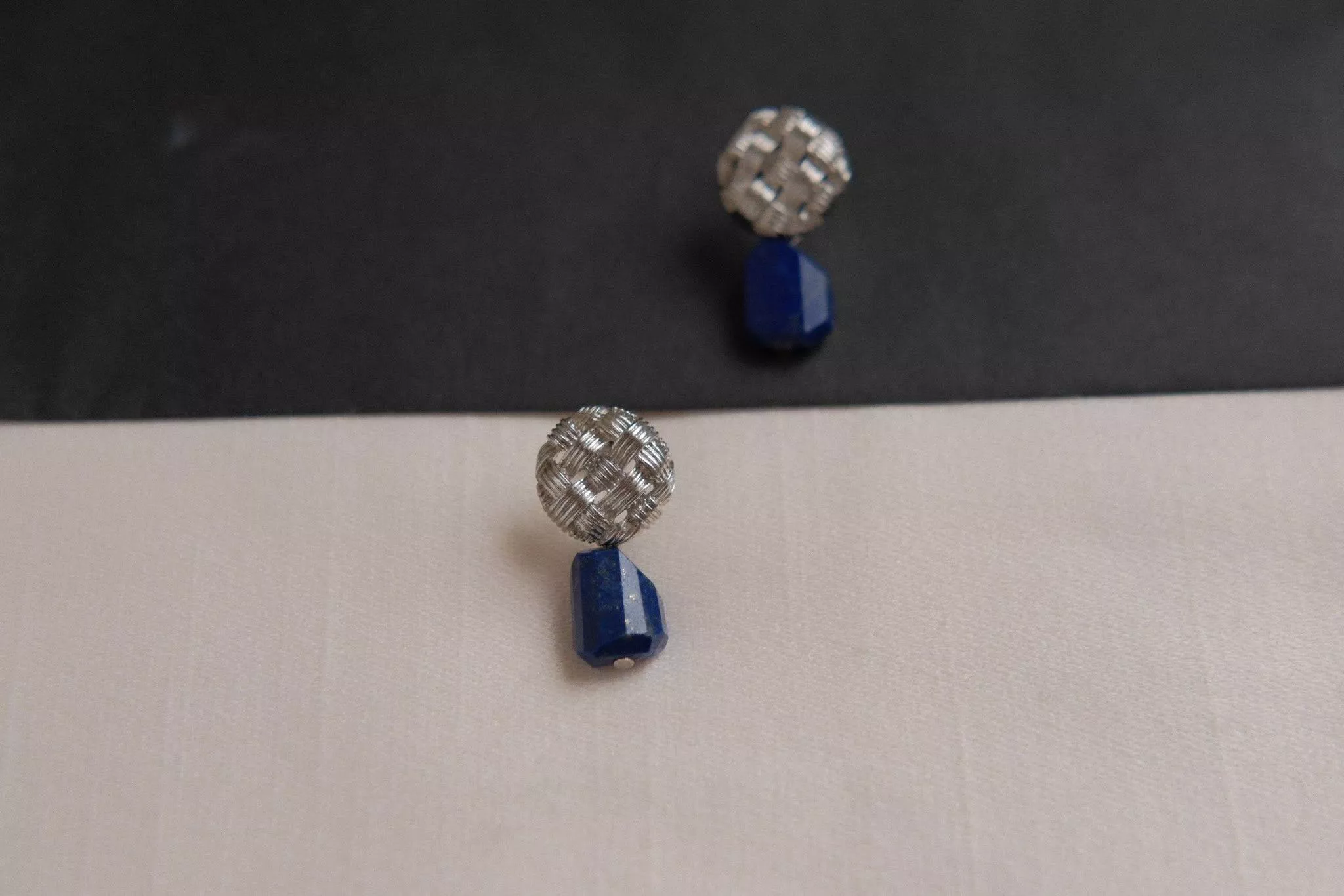 青金石編織耳環