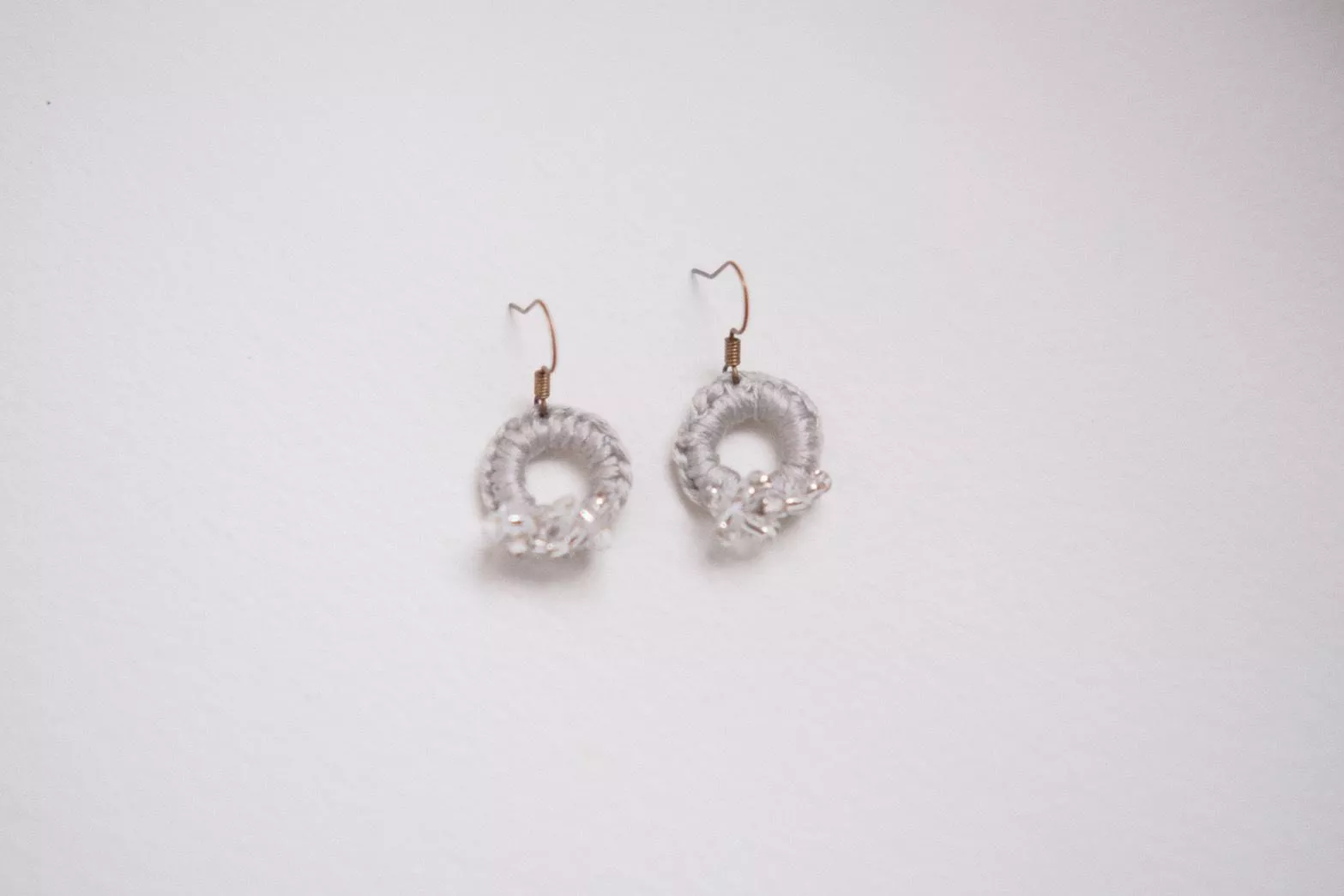 刺繡圈圈耳環/抗過敏耳勾-可改夾