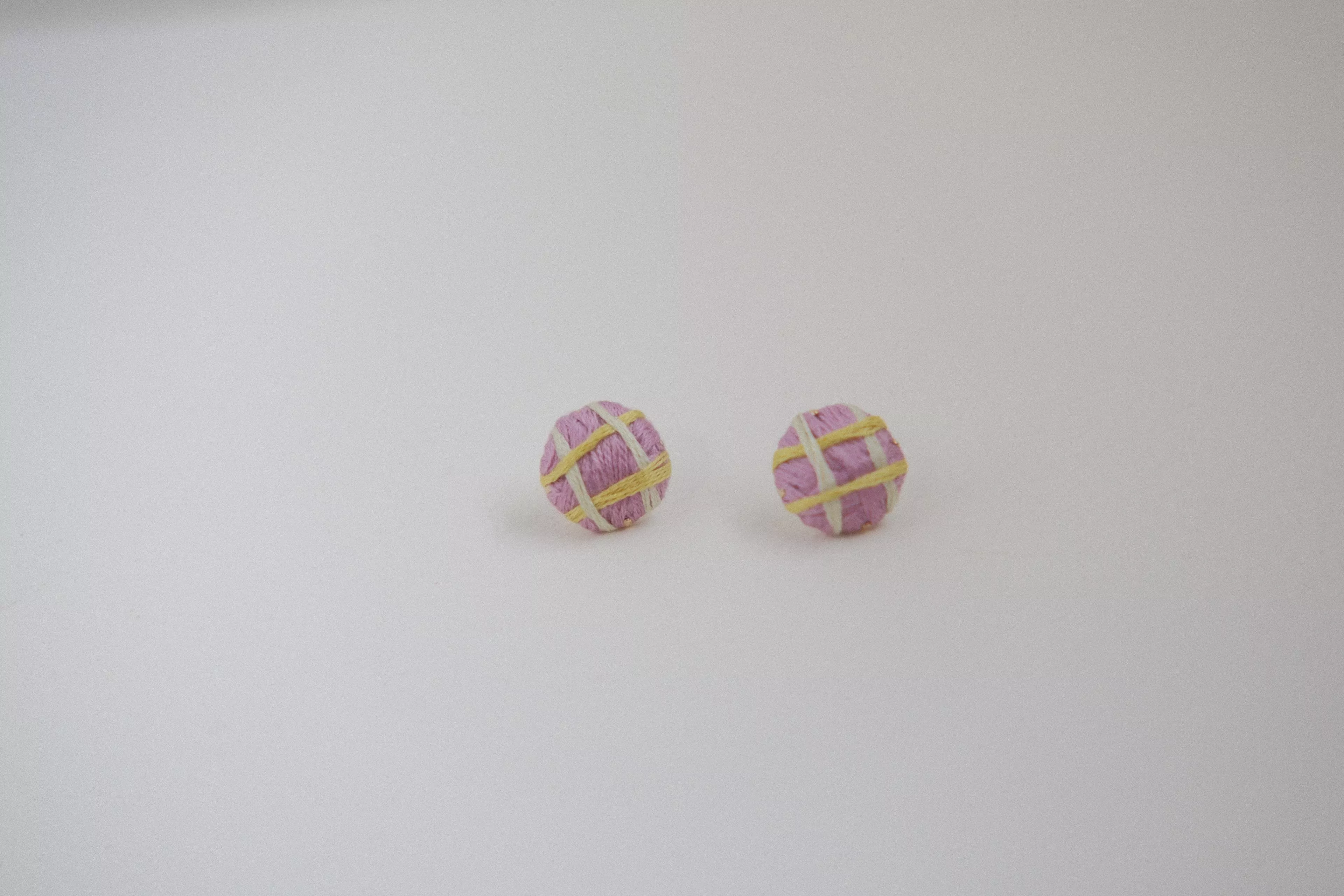 刺繡耳環/純銀耳針-可改夾