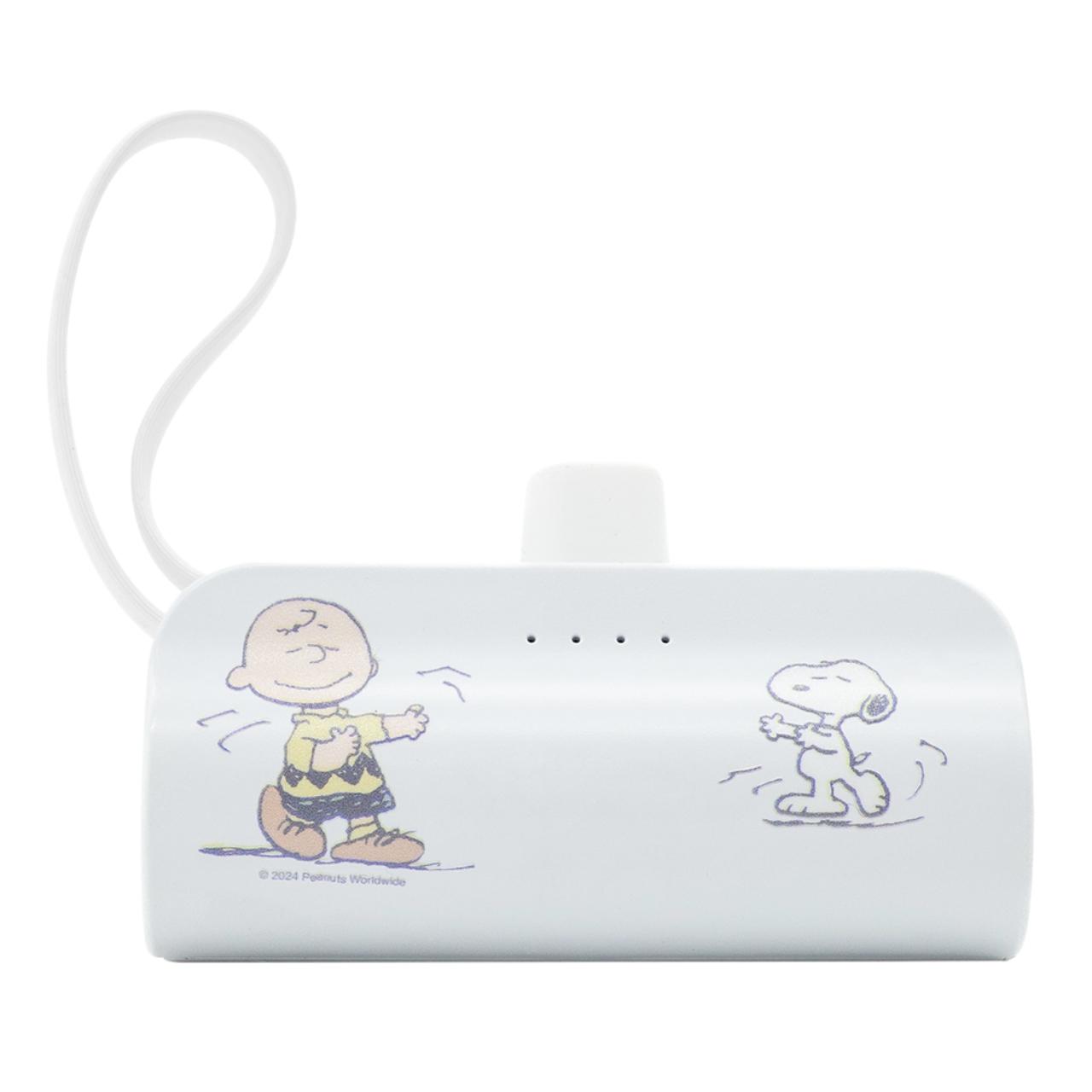 SNOOPY(史努比系列)直插式迷你充 iCute 隨身行動電源 5000mAh 自帶線