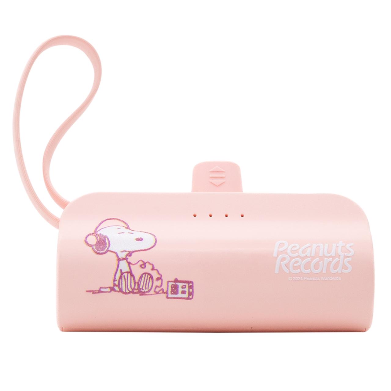 SNOOPY(史努比系列)直插式迷你充 iCute 隨身行動電源 5000mAh 自帶線