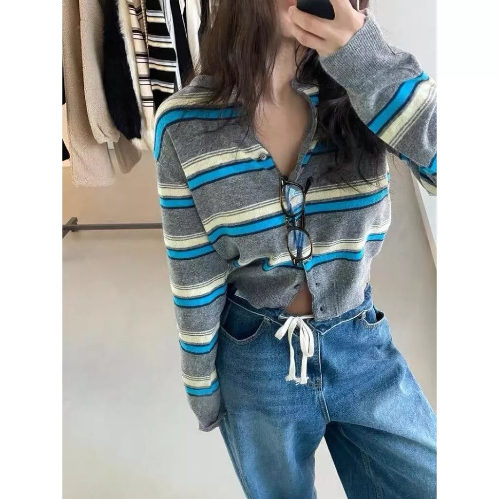 ʀ.ᴄʜ 韓系彩色條紋針織外套