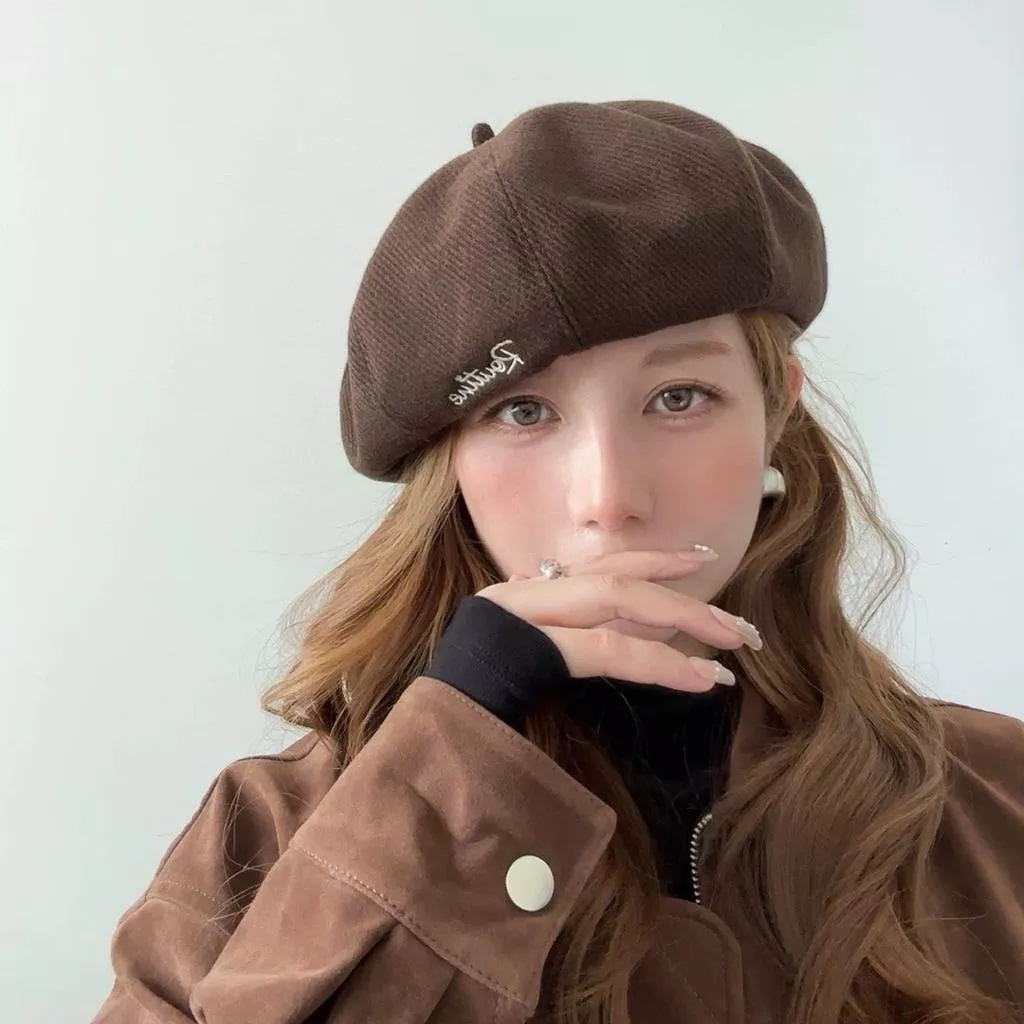 ʀ.ᴄʜ 韓系刺繡英文八角貝蕾帽